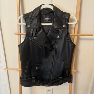 Harley Davidson Motorclothes women’s biker moto 100% leather vest